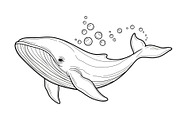 Whale Line Art Vector Bundle, an Illustration by yasushie (Thumbnail 43 of 51)