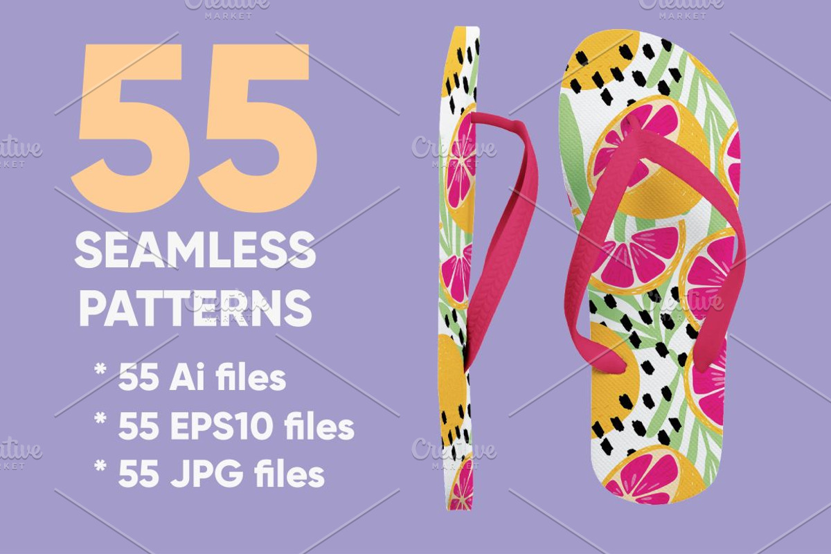 55 Tropical Fruit Seamless Patterns, a Pattern Graphic by Blue Lela Design (Photo 5 of 15)