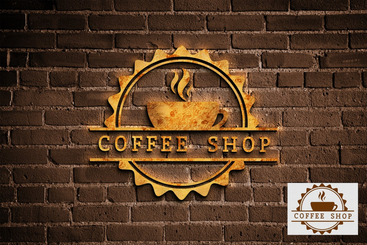 Old Iron On Brick Logo Mockup, a Mockup by WudelMbois Studio (Photo 2 of 3)