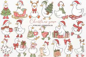 Christmas Silly Goose Clipart Winter, an Animal Illustration by SugarCloudStudioArt