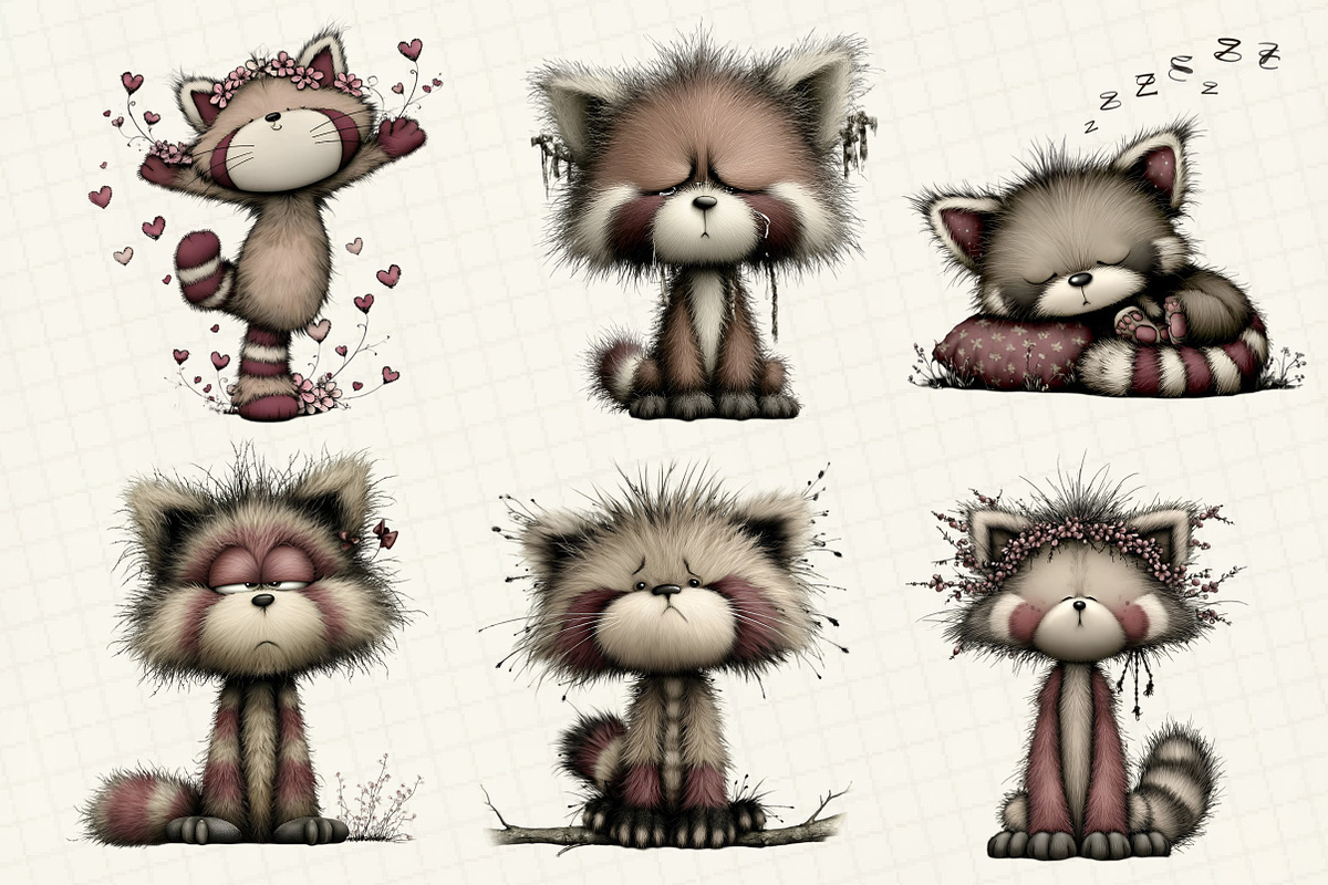 Red Panda with Emotion Clipart, an Illustration by DreamCafeArt (Photo 6 of 8)