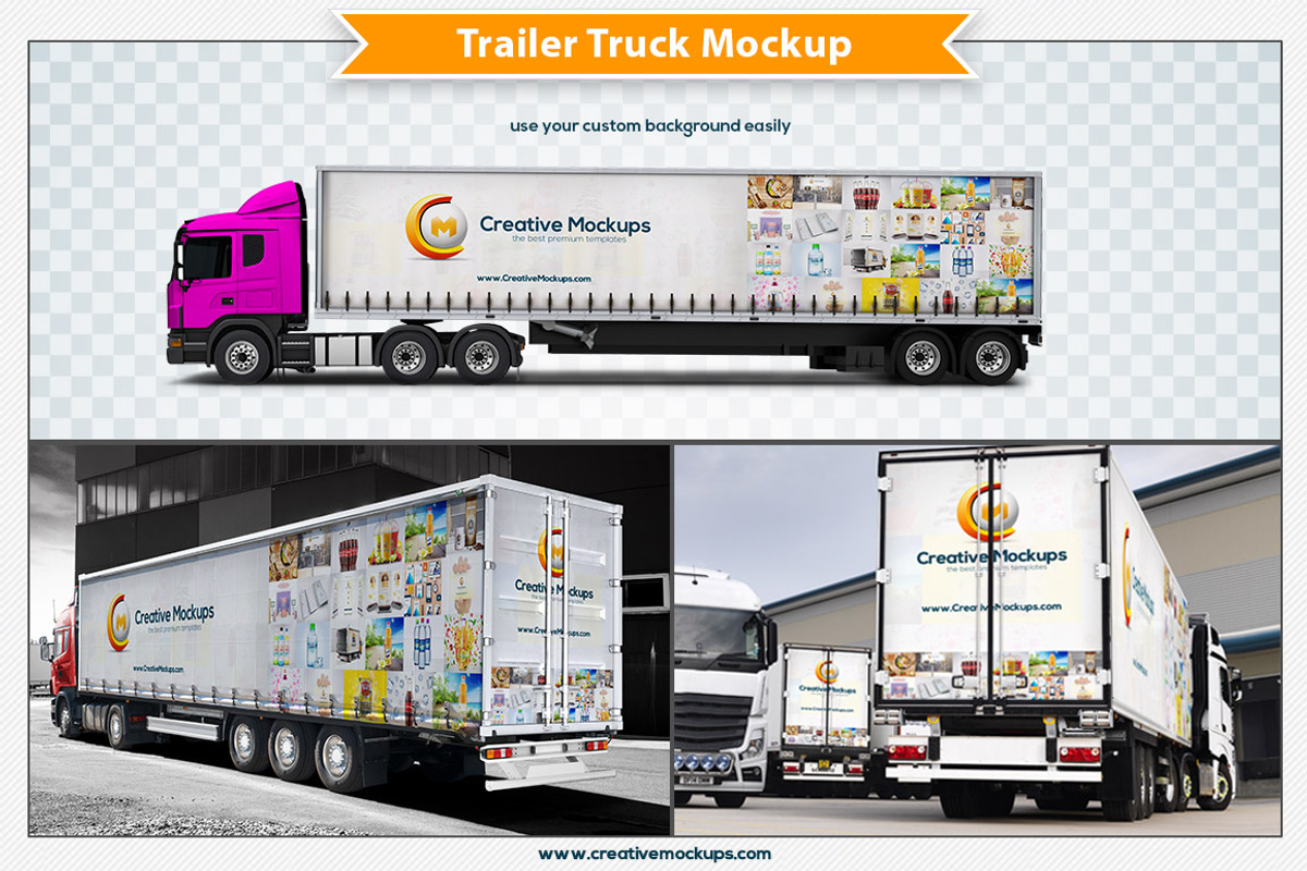 Trailer Truck Mockup PSD, an Advertising Mockup by Plus Media (Photo 4 of 5)