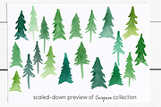 Evergreen Trees Clip Art, an Object Graphic by Chelsea Bromley (Thumbnail 3 of 6)