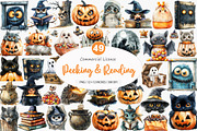 Halloween Peeking and Reading PNG, an Illustration by SinaCreation (Thumbnail 1 of 5)