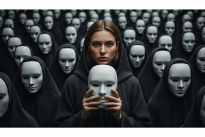 Young woman in dark hooded cloak, a Person Photo by Igor Tichonow