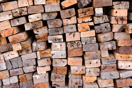 Lumber mill with full of cutting woods warehouse. Factory and pr, an Industrial Photo by Ministocker