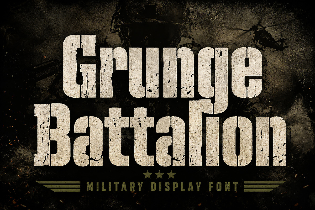Grunge Battalion, a Serif Font by Wow Magic (Photo 2 of 6)