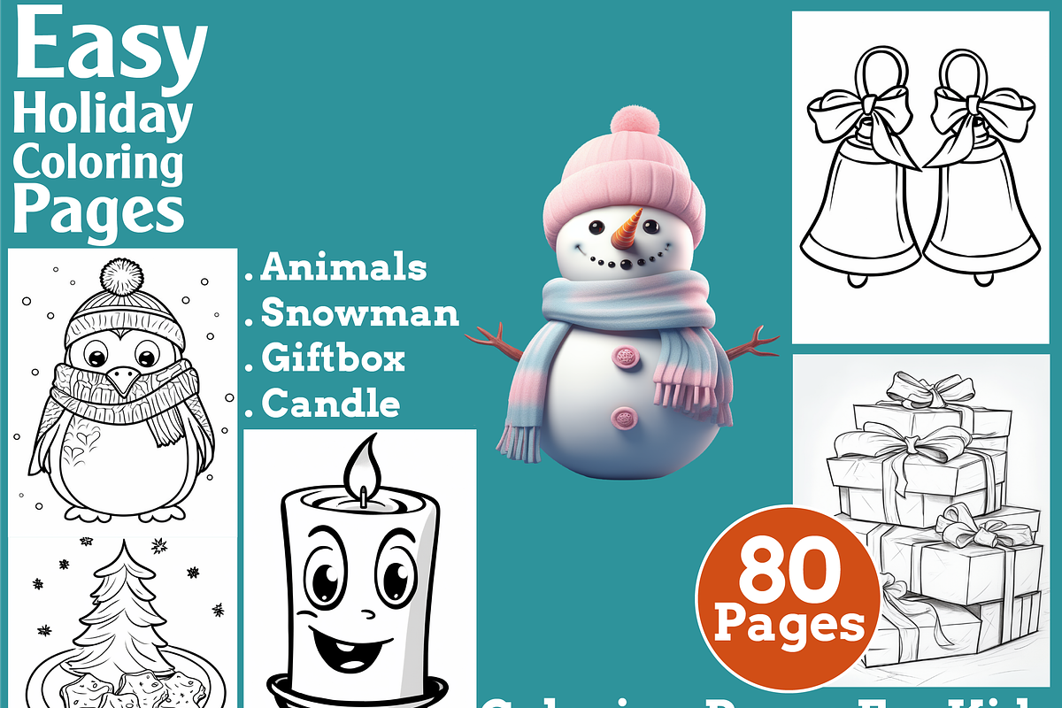 Easy Holiday Coloring Pages For Kids, an Animal Illustration by martinblan (Photo 1 of 4)