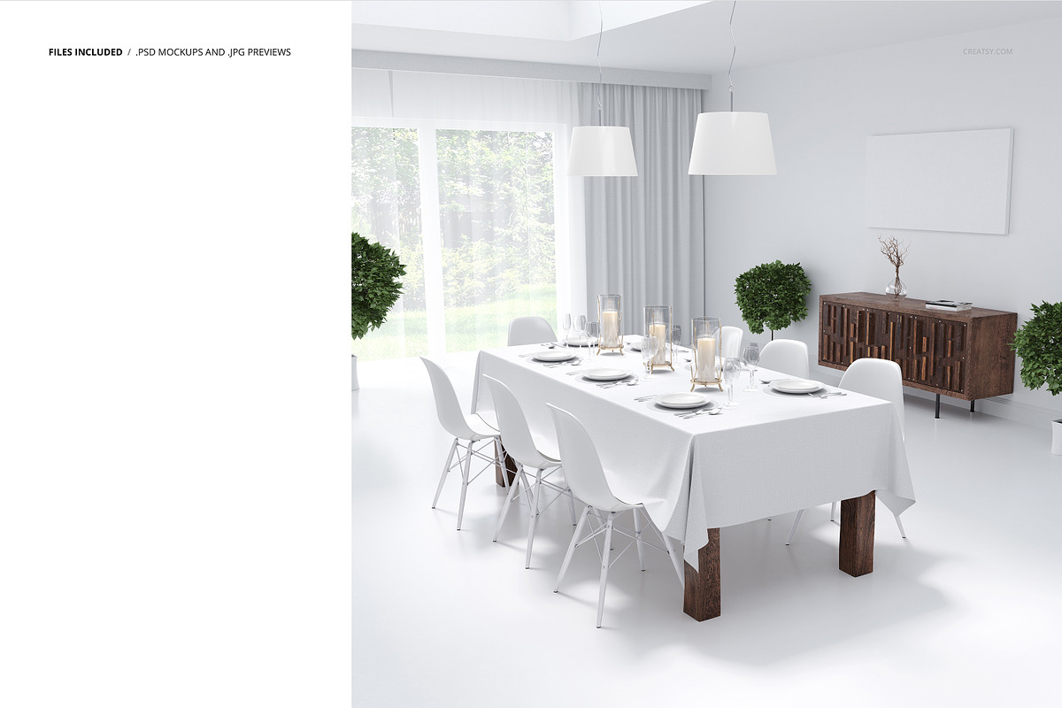 Dining Room Tablecloth Mockup, a Household Mockup by creatsy2 (Photo 2 of 5)