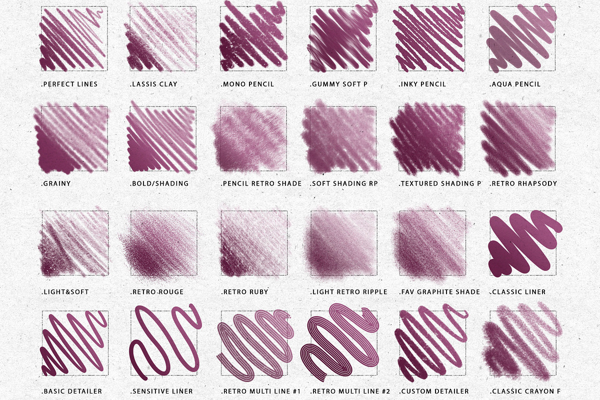 50 Retro Pencils - Procreate Brushes, a Brush Add-On by Nuclear Brushes (Photo 8 of 8)