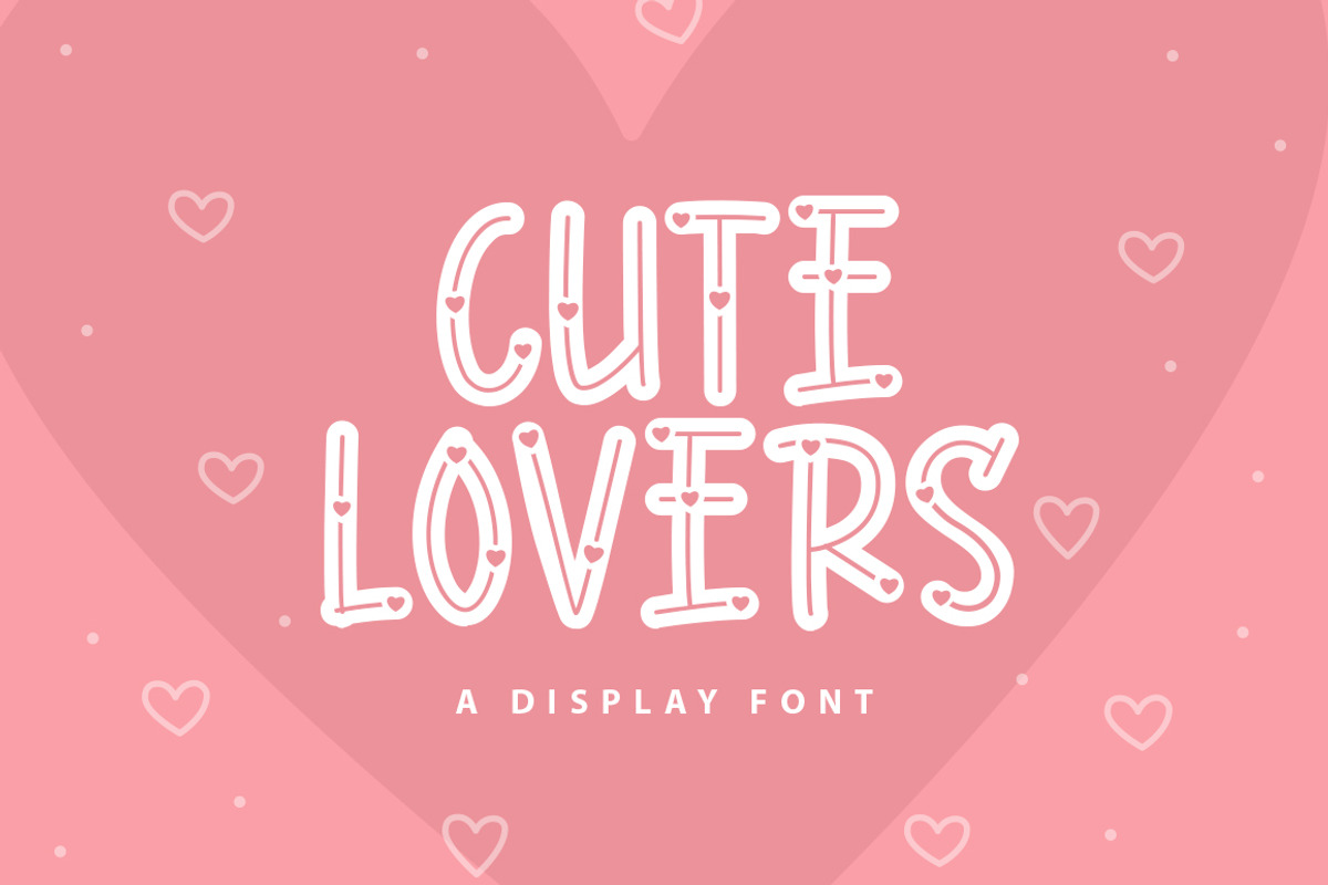 Cute Lovers - a display font, a Handwritten Font by Beautypes (Photo 1 of 6)