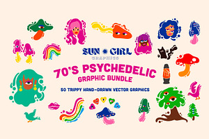 Psychedelic 70's Graphic Bundle