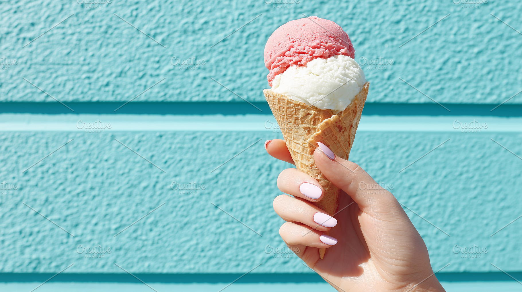Female hand with pastel pink nails, a Food & Drink Photo by MistyDay