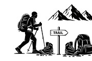 Hiking Adventure Silhouette Bundle, an Illustration by yasushie (Thumbnail 28 of 51)