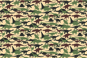 Camouflage Pattern With Dinosaurs