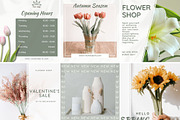 52 FLOWER SHOP canva templates, a Social Media Template by Talipic Designs (Thumbnail 3 of 7)