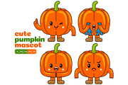 Pumpkin Mascot Vector Pack, an Illustration by MEDZ (Thumbnail 3 of 5)