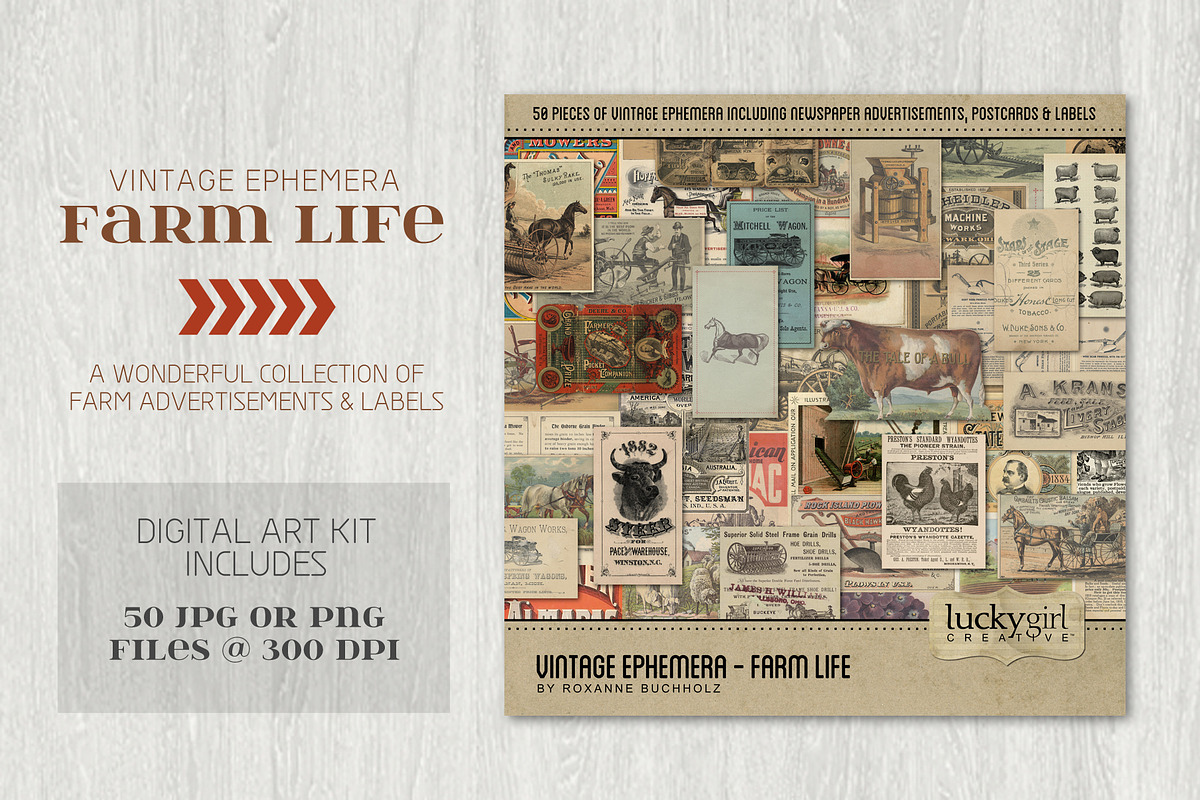 Vintage Ephemera - Farm Life, an Object Graphic by Lucky Girl Creative (Photo 1 of 4)
