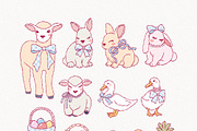 Coquette Easter Clipart | Hand Drawn, an Animal Illustration by TitaLivingArt (Thumbnail 3 of 12)