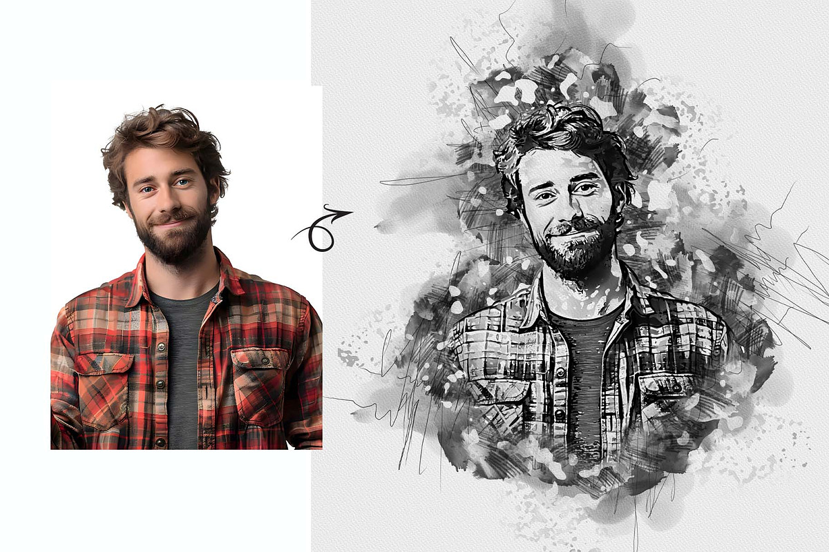 Stylish Ink Art Photoshop Action, an Action Add-On by MRI STUDIO (Photo 8 of 15)