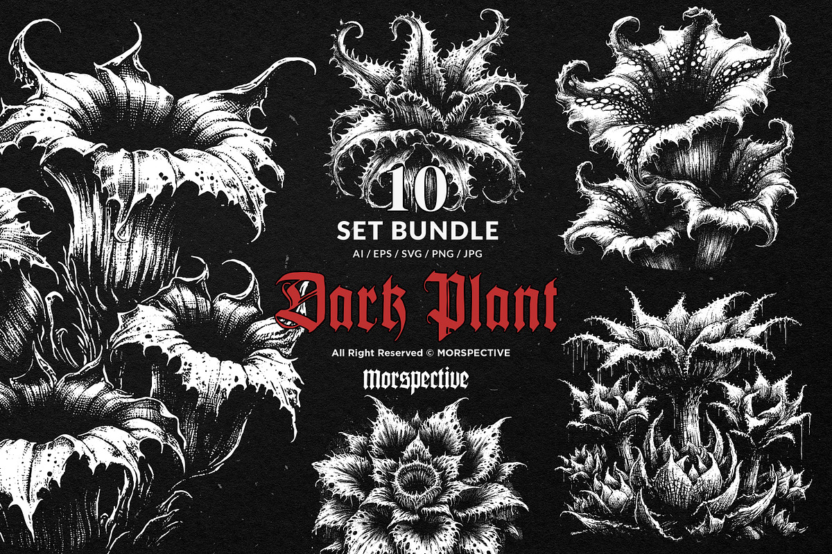10 Bundle Dark Art Plant Scary, an Illustration by Morspective (Photo 1 of 7)