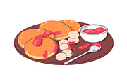 Yummy American pancake stacks set, a Food Illustration by Good Studio (Thumbnail 3 of 11)