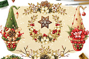 Vintage Christmas watercolor clipart, a Decorative Illustration by Color and Decor (Thumbnail 3 of 7)