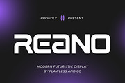 Reano - Futuristic Display Font, a Sans Serif Font by Flawless And Co (Thumbnail 1 of 10)