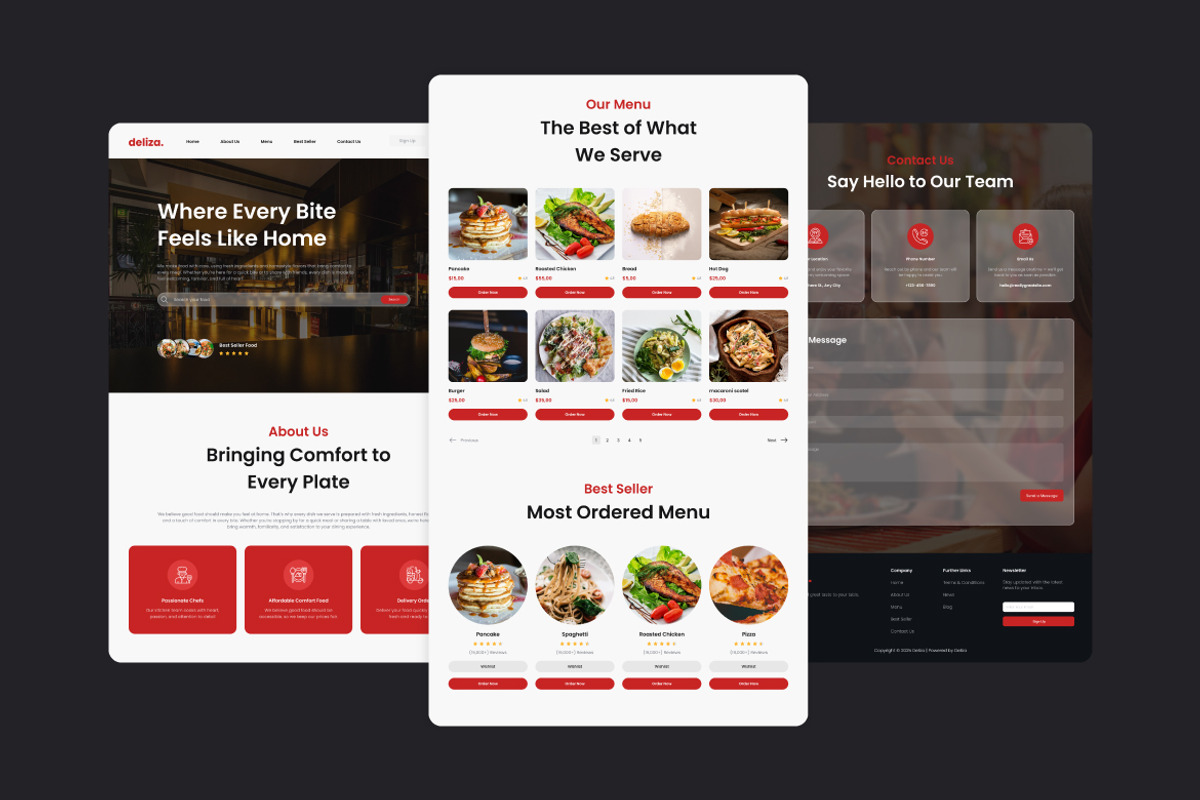 Deliza - Restaurant Website Template, an UI Kit Template by Kmg Design (Photo 2 of 2)
