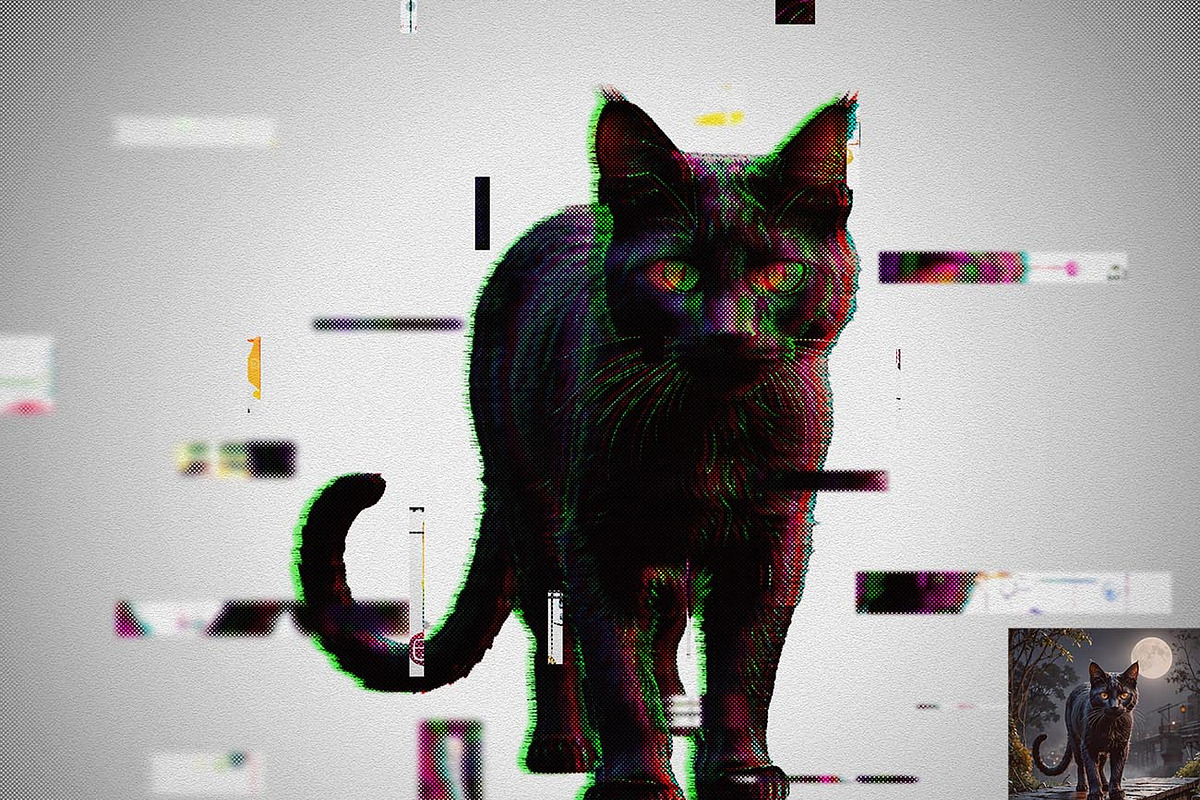Digital Glitch Effect Ps Action, an Action Add-On by Studio Retouch (Photo 2 of 11)