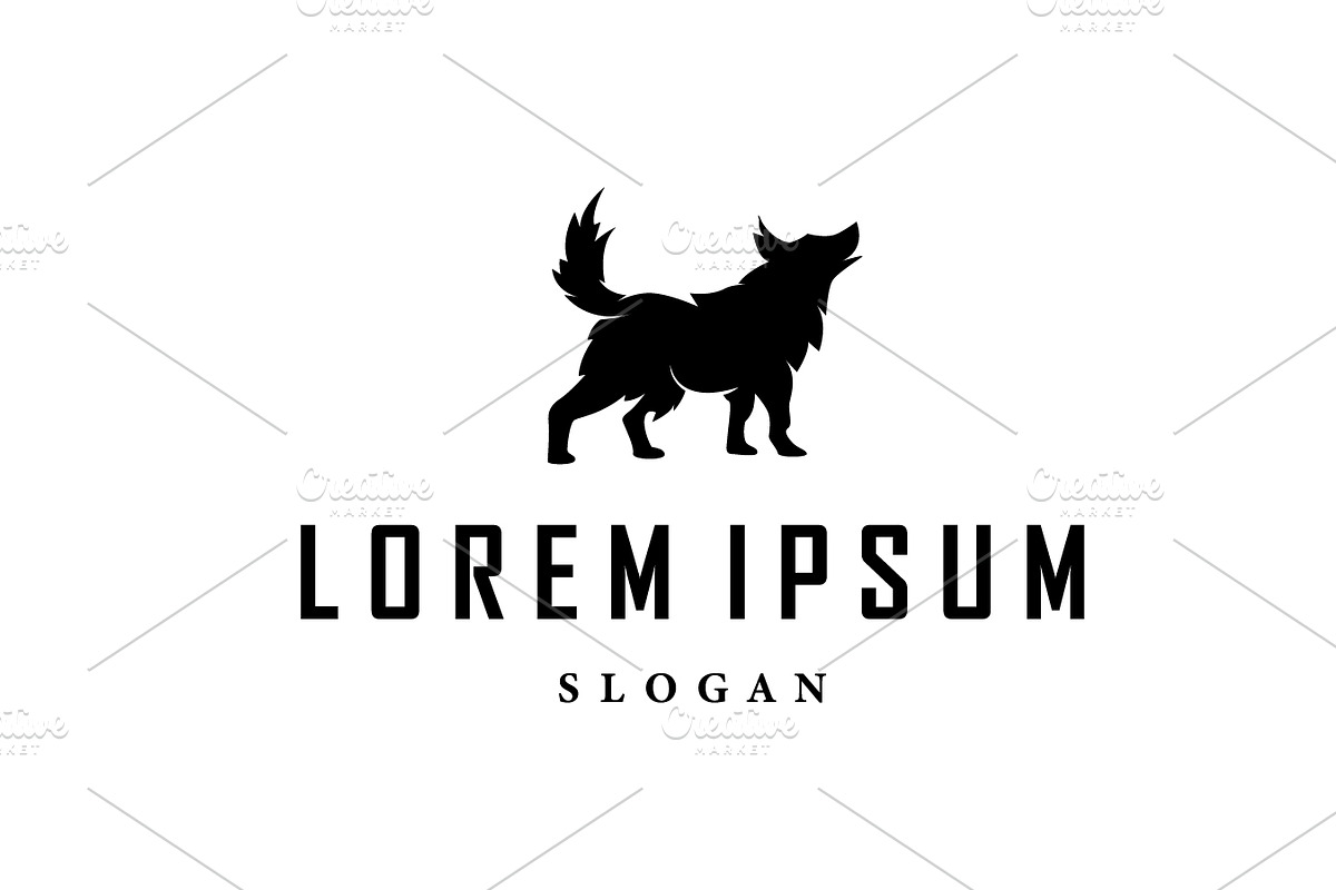 black silhouette design logo wolf, a Branding & Logo Template by Maylianaw28