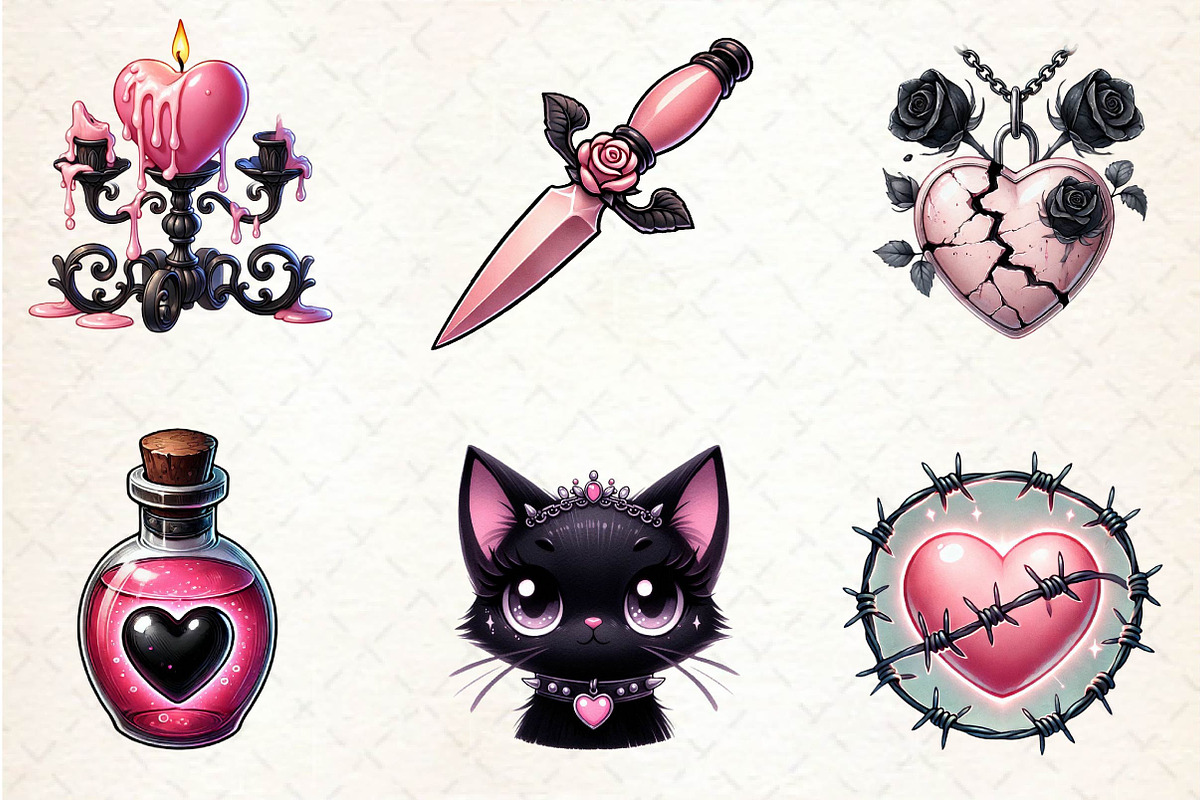 Love Gothic Valentine Sublimation, a Work Illustration by Dream Creation (Photo 3 of 5)