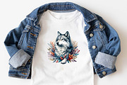 Watercolor Wolf  Sublimation Clipart, an Illustration by SVGArt (Thumbnail 6 of 7)