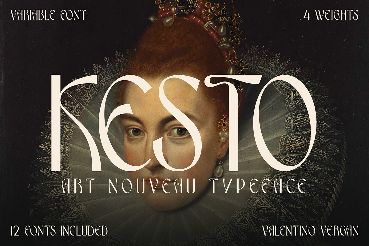 Kesto - Variable Nouveau Font Family, a Sans Serif Font by Valentino Vergan (Photo 1 of 10)
