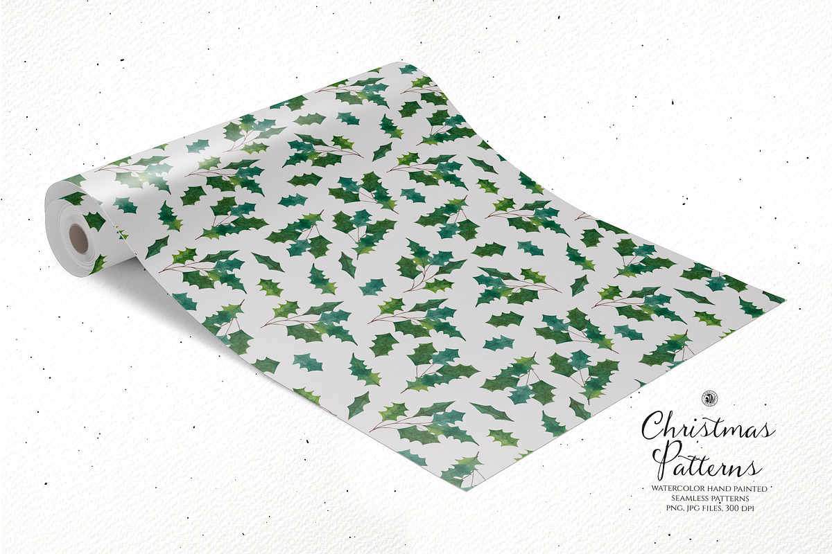 Watercolor Christmas Patterns Set, a Pattern Graphic by Webvilla Studio (Photo 4 of 6)