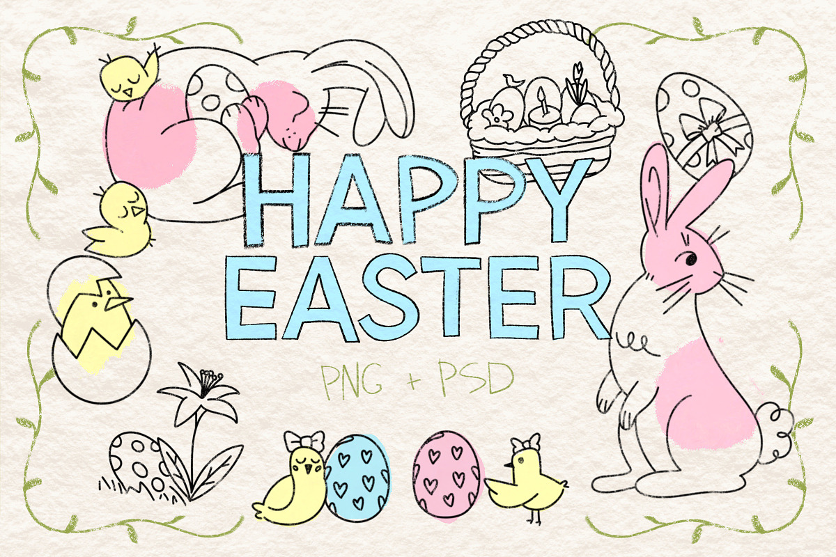Easter Doodles & Decorative Frames, a Seasonal Illustration by Schumacher Shop (Photo 1 of 11)