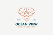Ocean view sunset diamond logo, a Branding & Logo Template by Signatoro (Thumbnail 3 of 3)