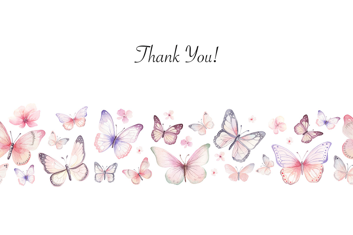 Watercolour Butterflies and Flowers, an Illustration by Lemon design (Photo 17 of 17)