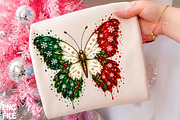 Christmas Butterfly PNG Clipart Art, a Seasonal Illustration by CrexoraLab (Thumbnail 1 of 4)