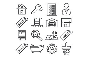 Real Estate Line Icons