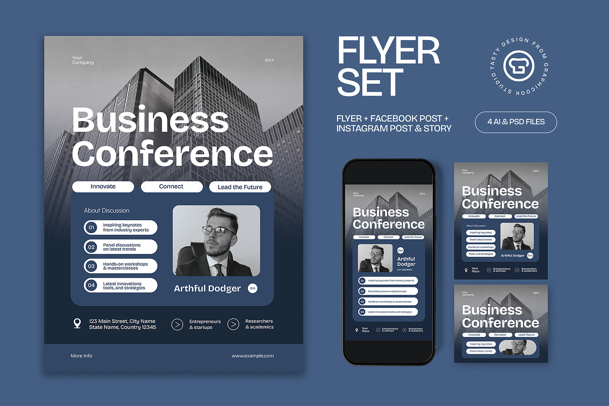 Business Conference Flyer, a Flyer Template by graphicook (Photo 1 of 3)