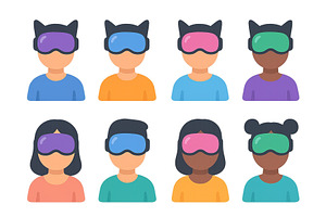 Group of diverse children wearing, a Technology Illustration by ZinetroN