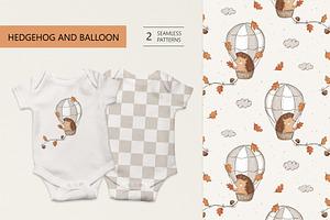 Hedgehog and air balloon