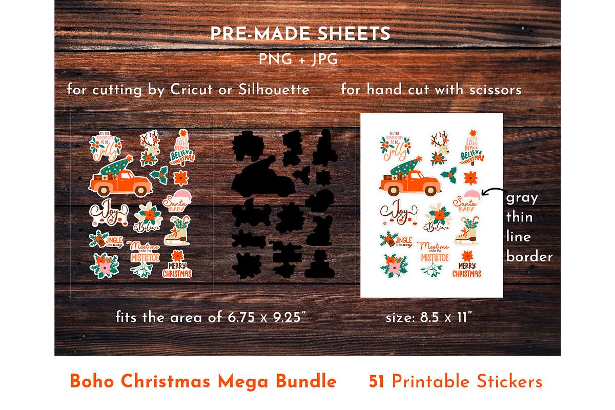Boho Bundle Christmas Stickers, an Object Graphic by AvaAva (Photo 5 of 8)