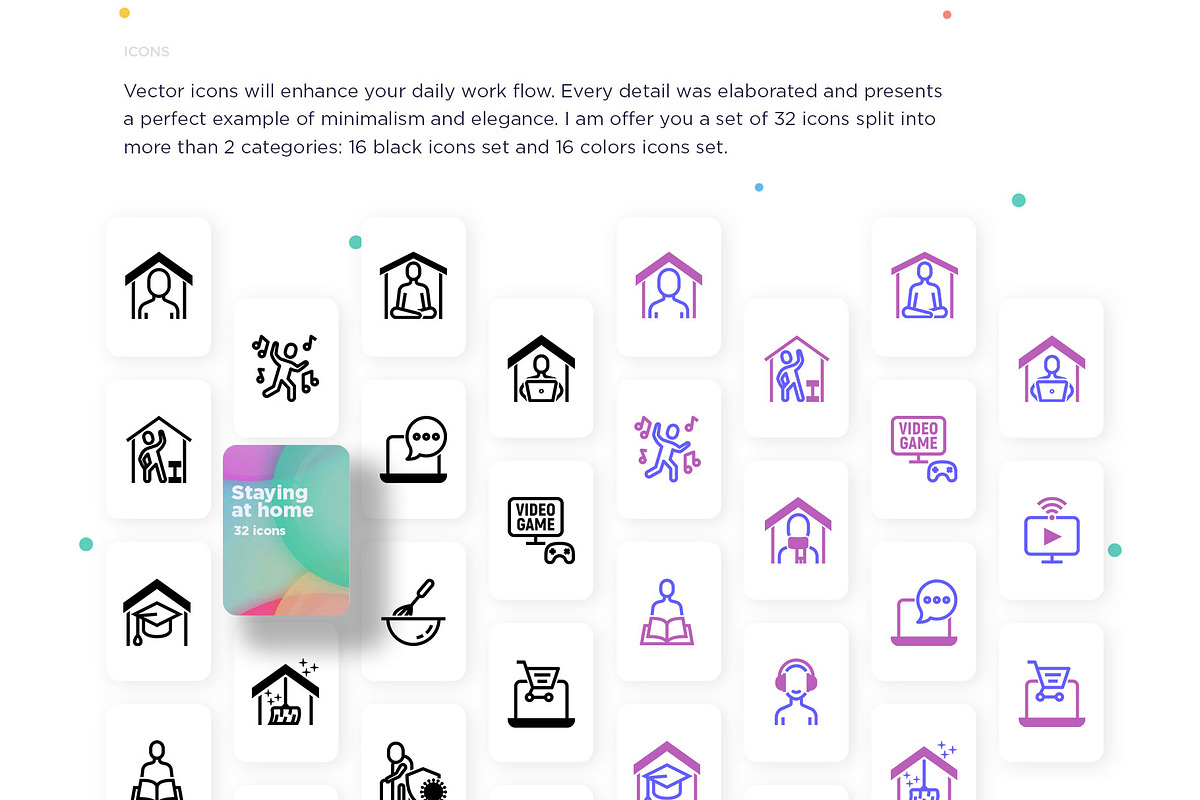 Staying At Home | 32 Icons Set, a Solid Icon by Marina Silence (Photo 2 of 18)
