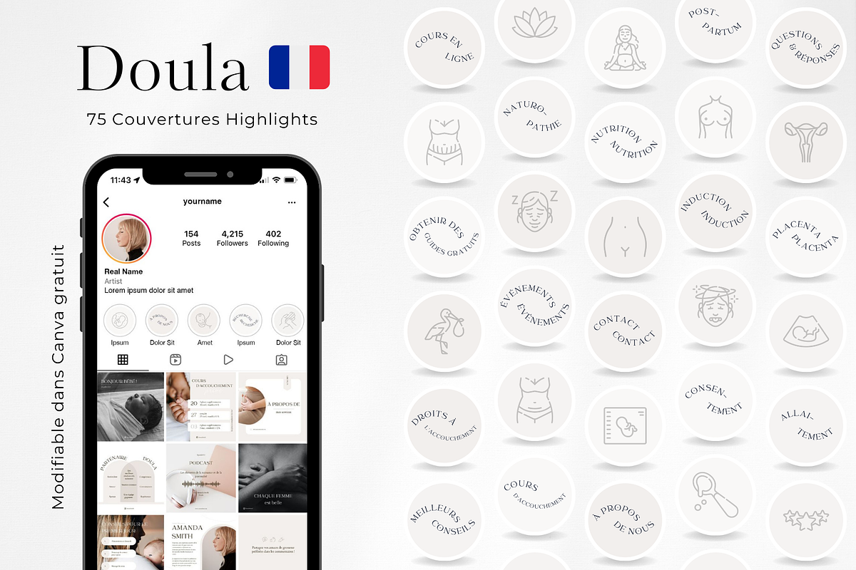 75 Doula Couvertures de Stories, a Social Media Template by PatternLab. (Photo 1 of 8)