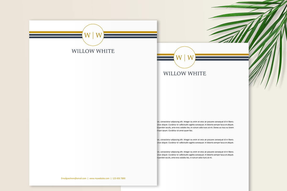 Navy Gold Letterhead Template, a Graphic by Stanin Studio