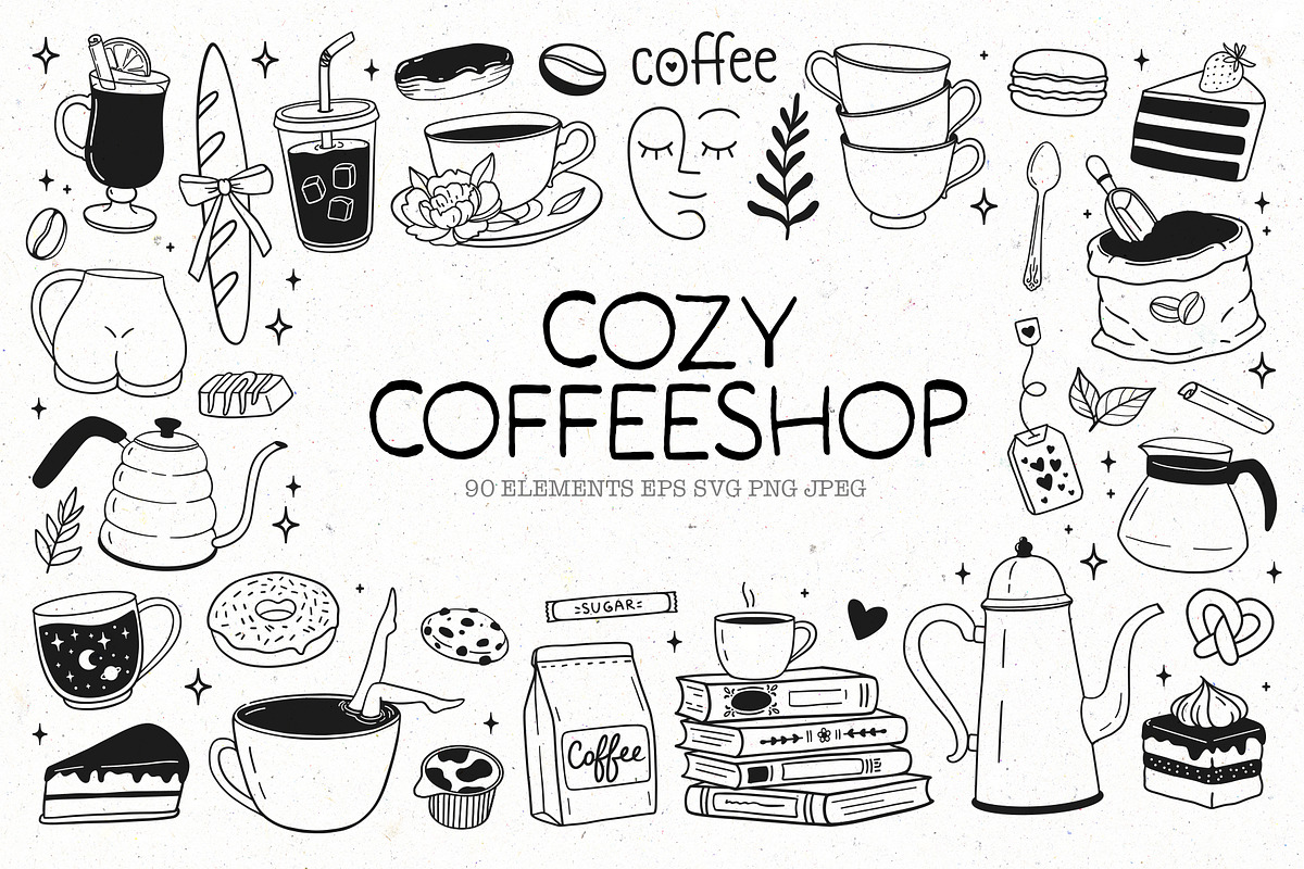 Cozy coffeeshop: tea and coffee art, a Food Illustration by harmonia_green_art (Photo 1 of 8)