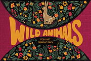 Wild Animals folk art set, a Graphic by ComelyPics Shop (Thumbnail 1 of 10)