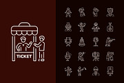 Movie Icon Art Set, an Outline Icon by Prosymbols (Thumbnail 6 of 8)